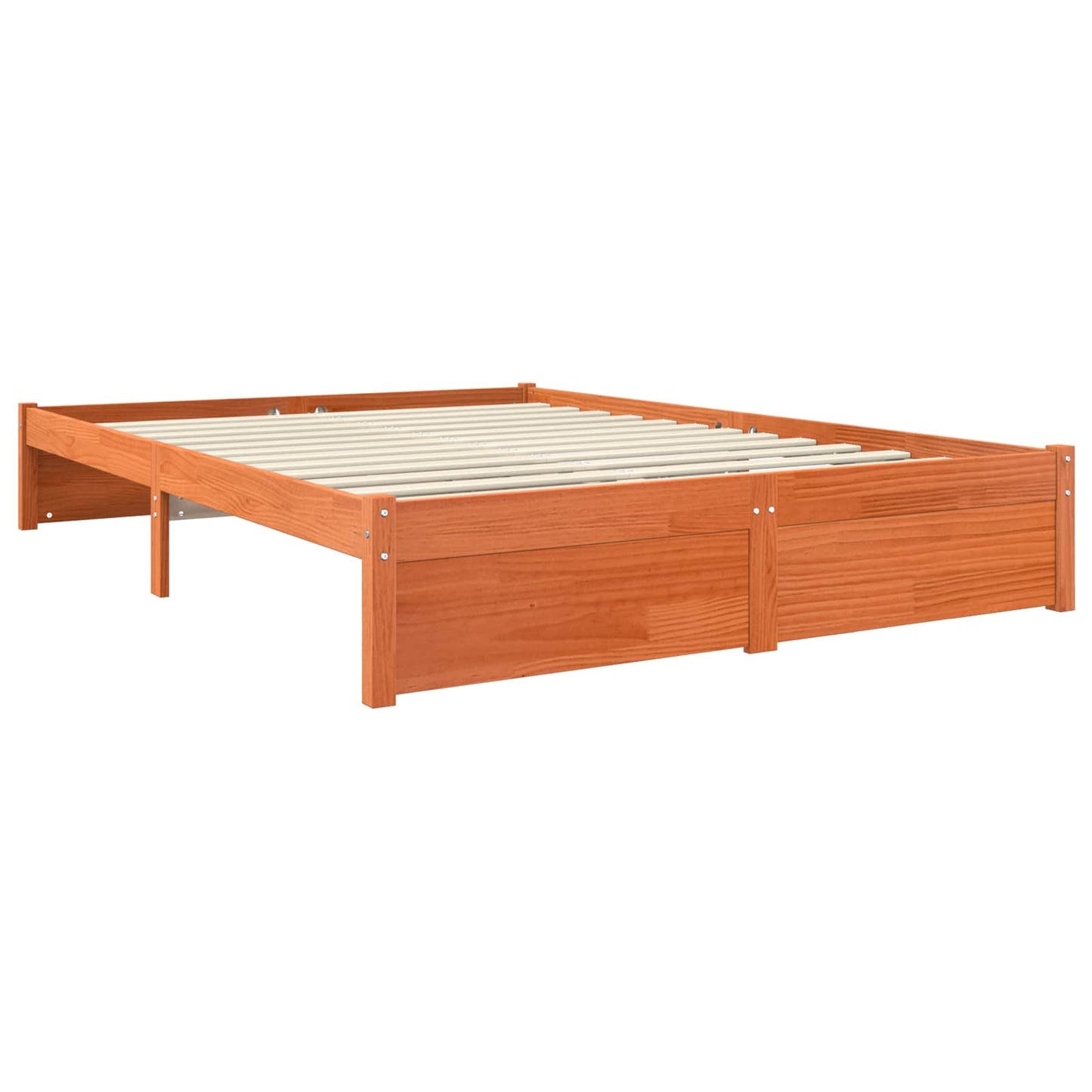 vidaXL Σκελετός Κρεβατιού Κερωτό καφέ 150 x 200 cm Στερεό ξύλο πεύκου