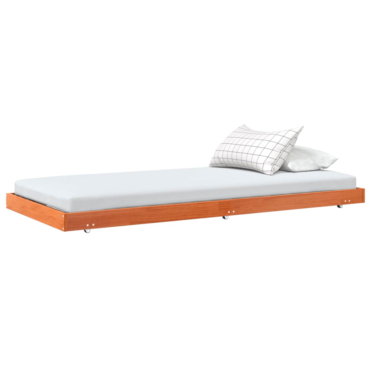 vidaXL Σκελετός Κρεβατιού Κερωτό καφέ 90 x 200 cm Στερεά ξυλεία πεύκου