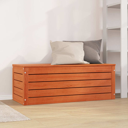 vidaXL Κουτί αποθήκευσης με αποθήκευση Κερωτό καφέ 109 x 36,5 x 33 cm