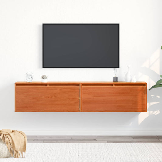 vidaXL Ντουλάπα Τοίχου με ράφι 2 pcs Κερωτό καφέ 80 x 30 x 35 cm