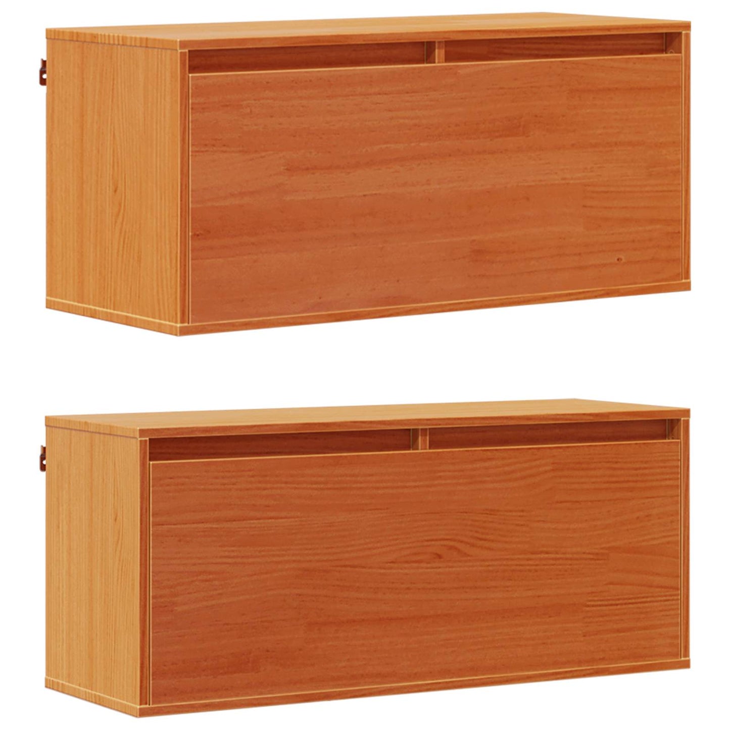 vidaXL Ντουλάπα Τοίχου με ράφι 2 pcs Κερωτό καφέ 80 x 30 x 35 cm