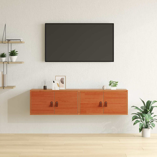 vidaXL Ντουλάπα Τοίχου 2 τμχ. Κερωτό καφέ 60 x 30 x 30 cm