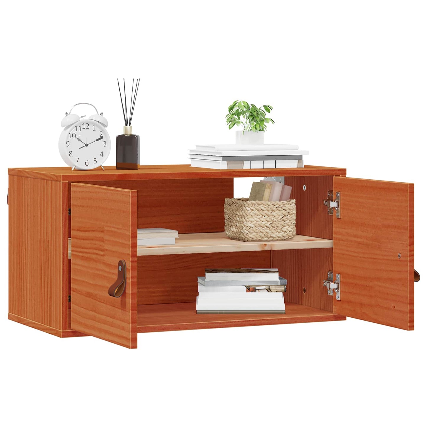 vidaXL Ντουλάπα Τοίχου με ράφι 2 pcs Κερωτό καφέ 60 x 30 x 30 cm