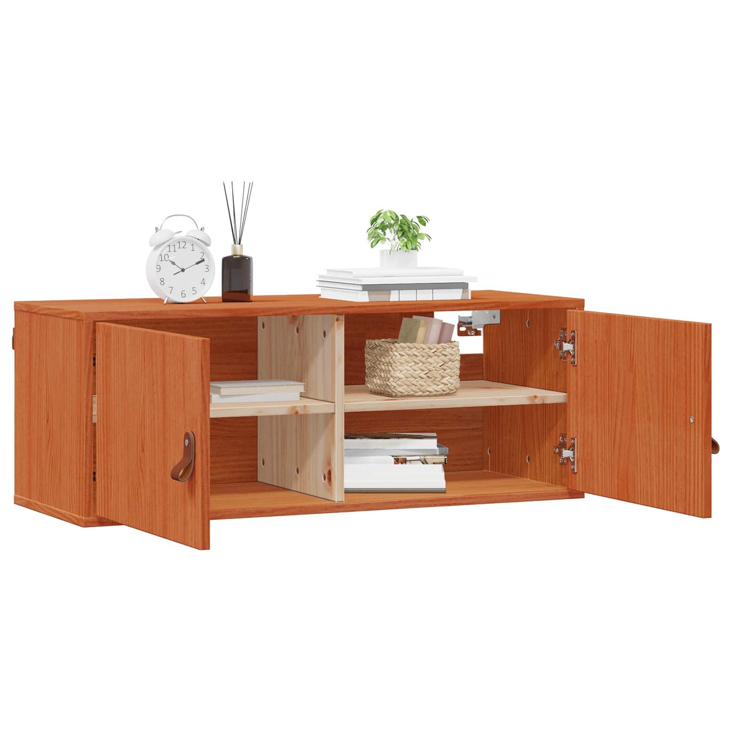 vidaXL Ντουλάπα Τοίχου με ράφι 2 pcs Κερωτό καφέ 80 x 30 x 30 εκ