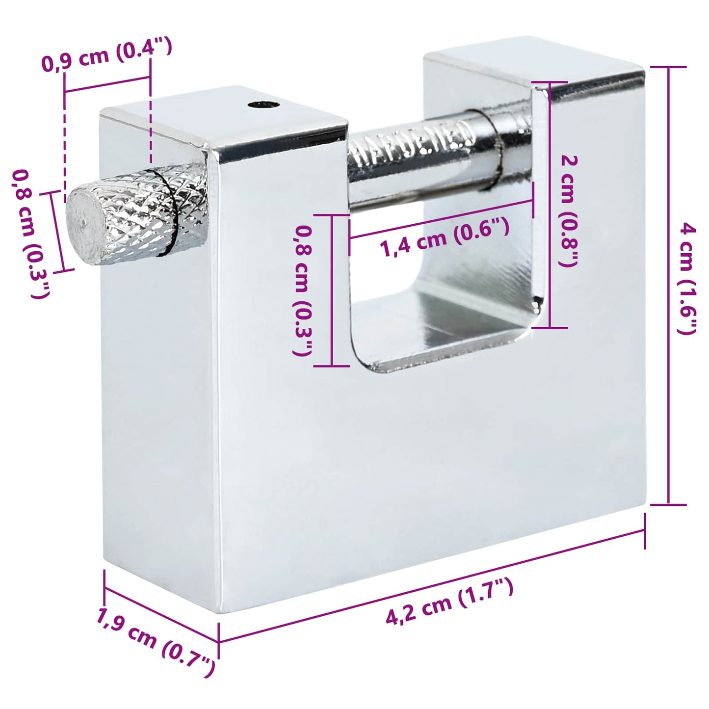 vidaXL Λουκέτο 2 pcs Ασημί Ατσάλι