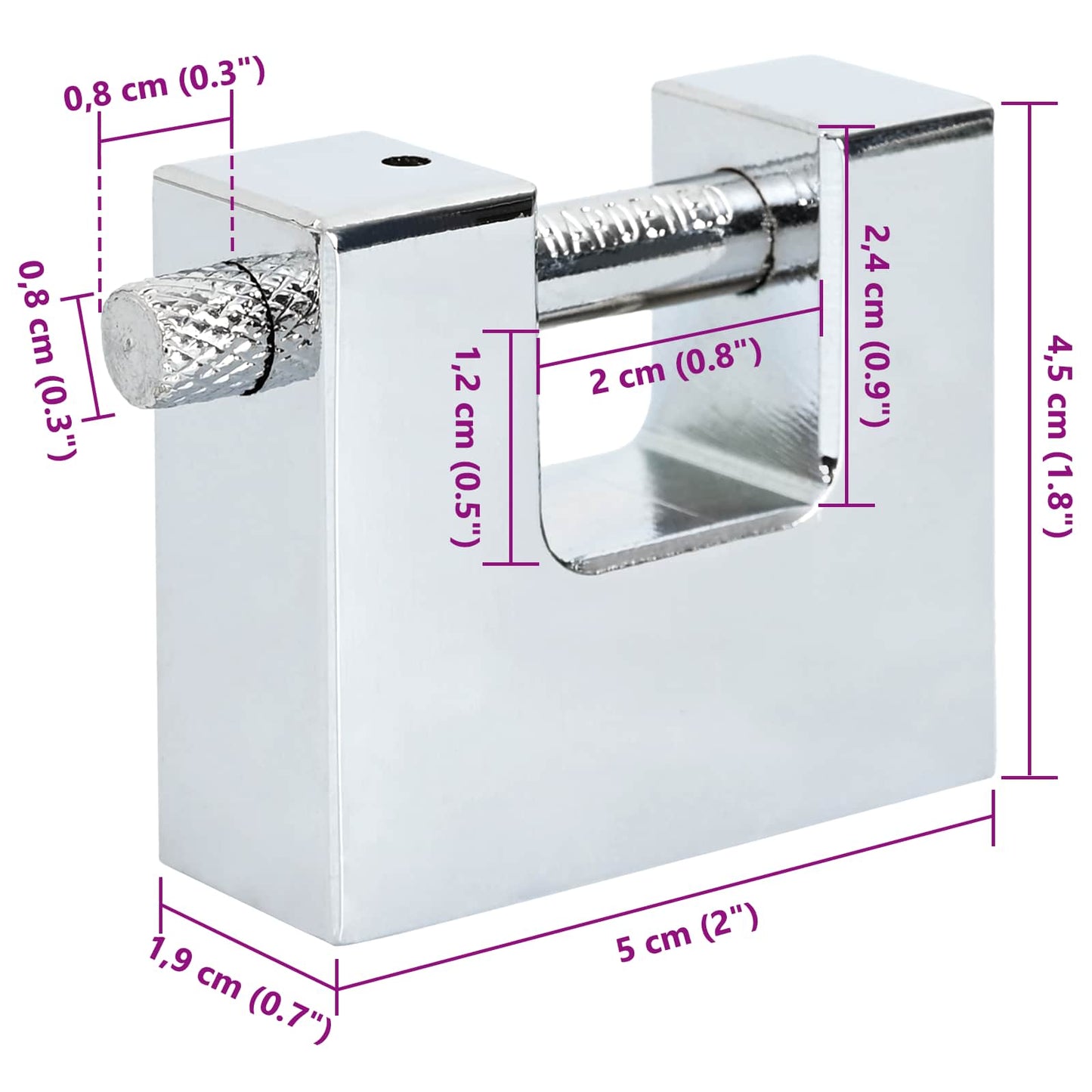 vidaXL Λουκέτο 2 pcs Ασημί Ατσάλι