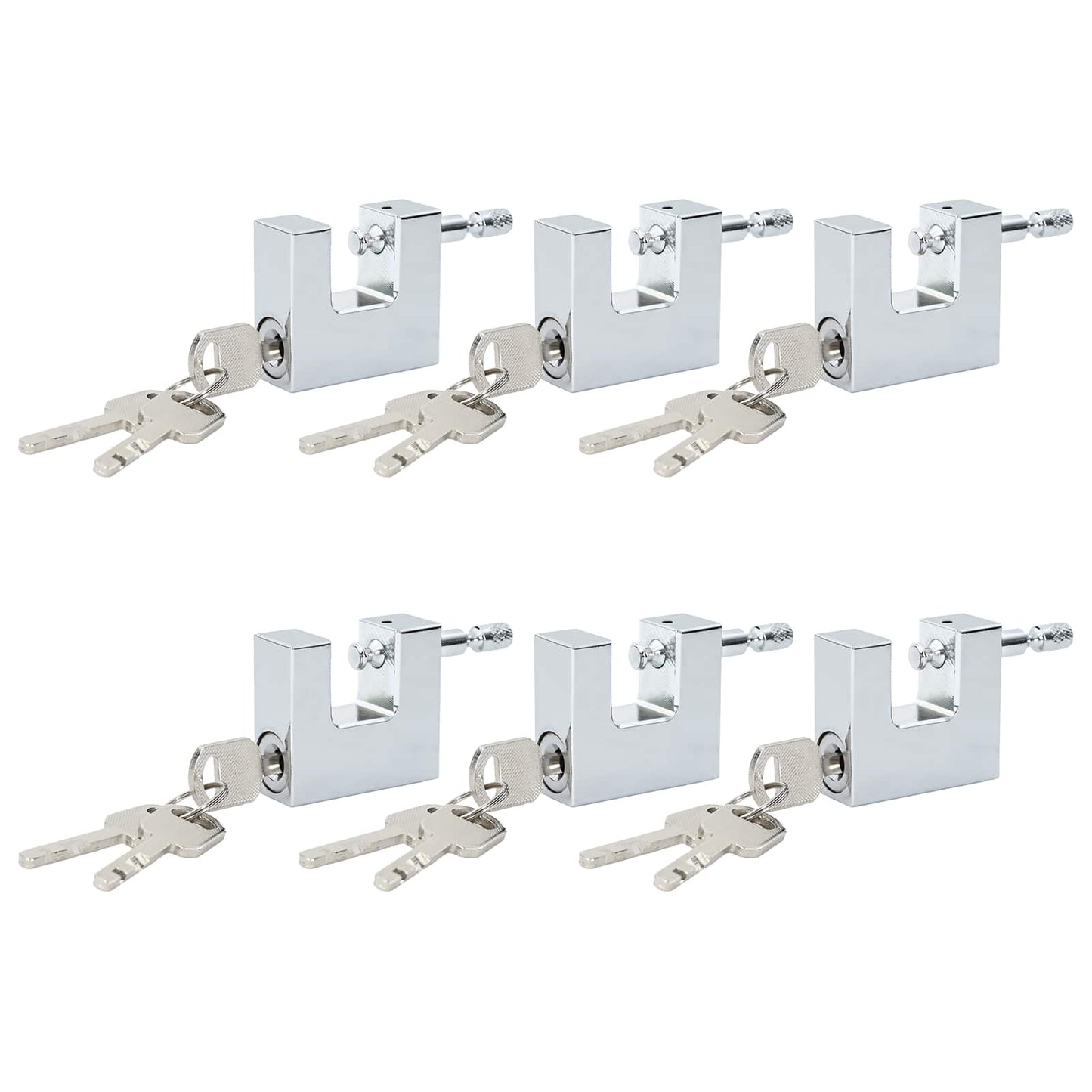 vidaXL Λουκέτο 6 pcs Ασημί Ατσάλι