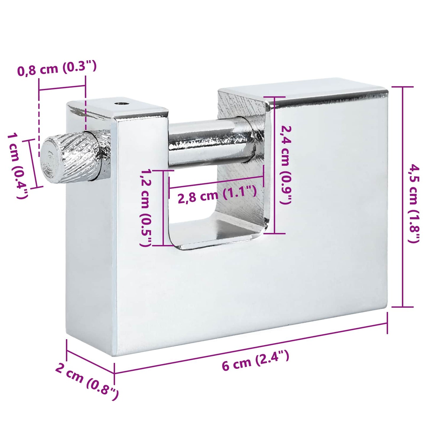 vidaXL Λουκέτο 6 pcs Ασημί Ατσάλι