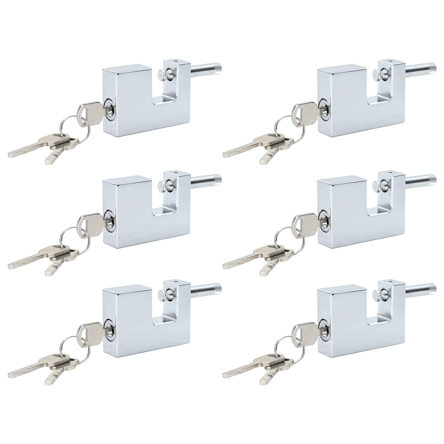 vidaXL Λουκέτο 6 pcs Ασημί Ατσάλι