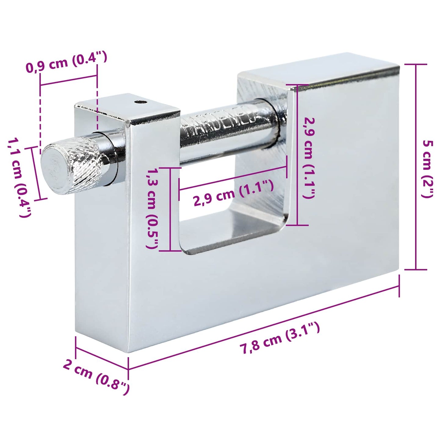 vidaXL Λουκέτο 2 pcs Ασημί Ατσάλι