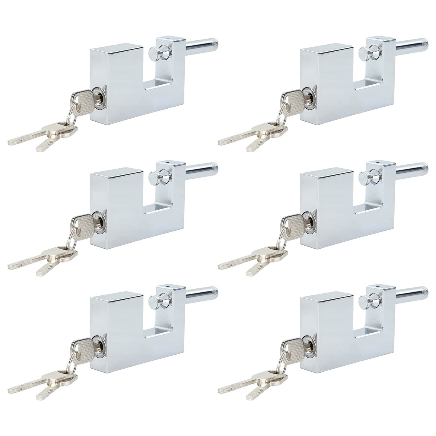 vidaXL Λουκέτο 6 pcs Ασημί Ατσάλι
