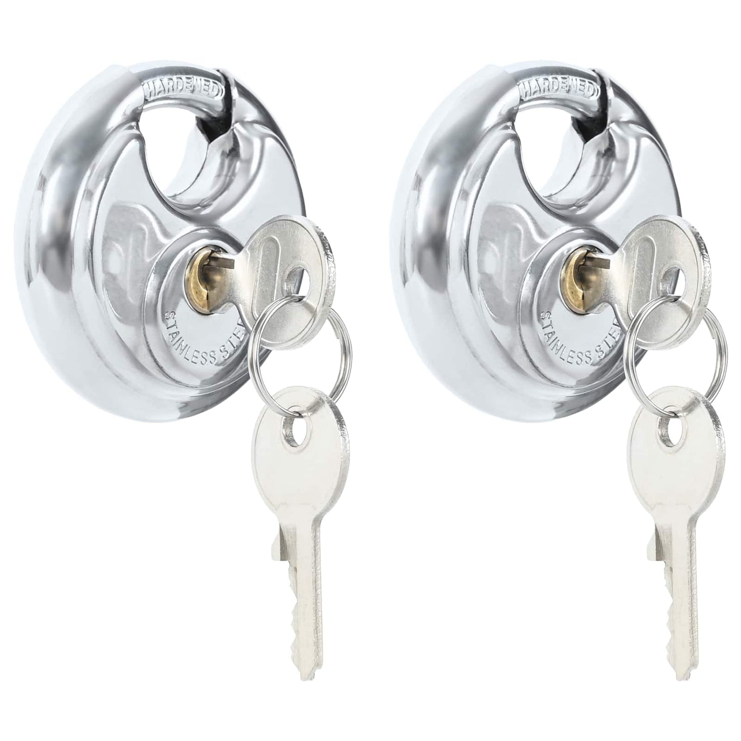 vidaXL Κλειδώματα Discus με Κλειδιά 2 pcs Ασημί 6 x 2.3 x 6 εκ