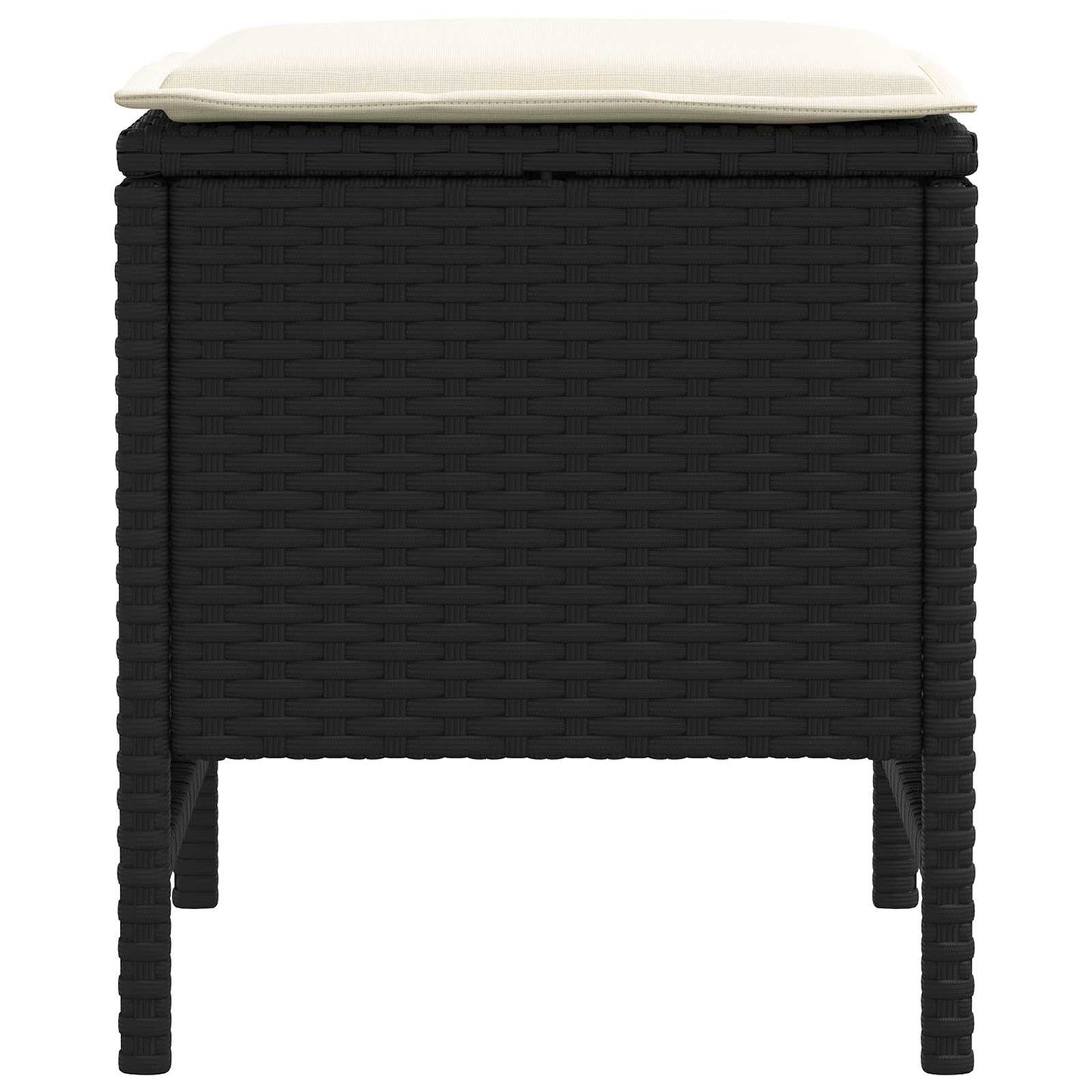 vidaXL Σκαμπό Κήπου 2 Τεμάχιο Μαύρο και Κρέμα 38 x 38 x 45 cm Ράτα PE