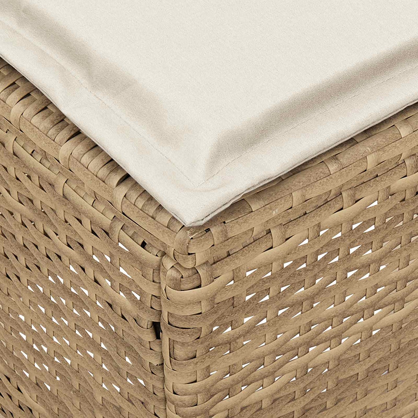 vidaXL Σκαμπό Κήπου 2 Τεμάχιο Μπεζ και Κρέμα 38 x 38 x 45 cm Ράτα PE