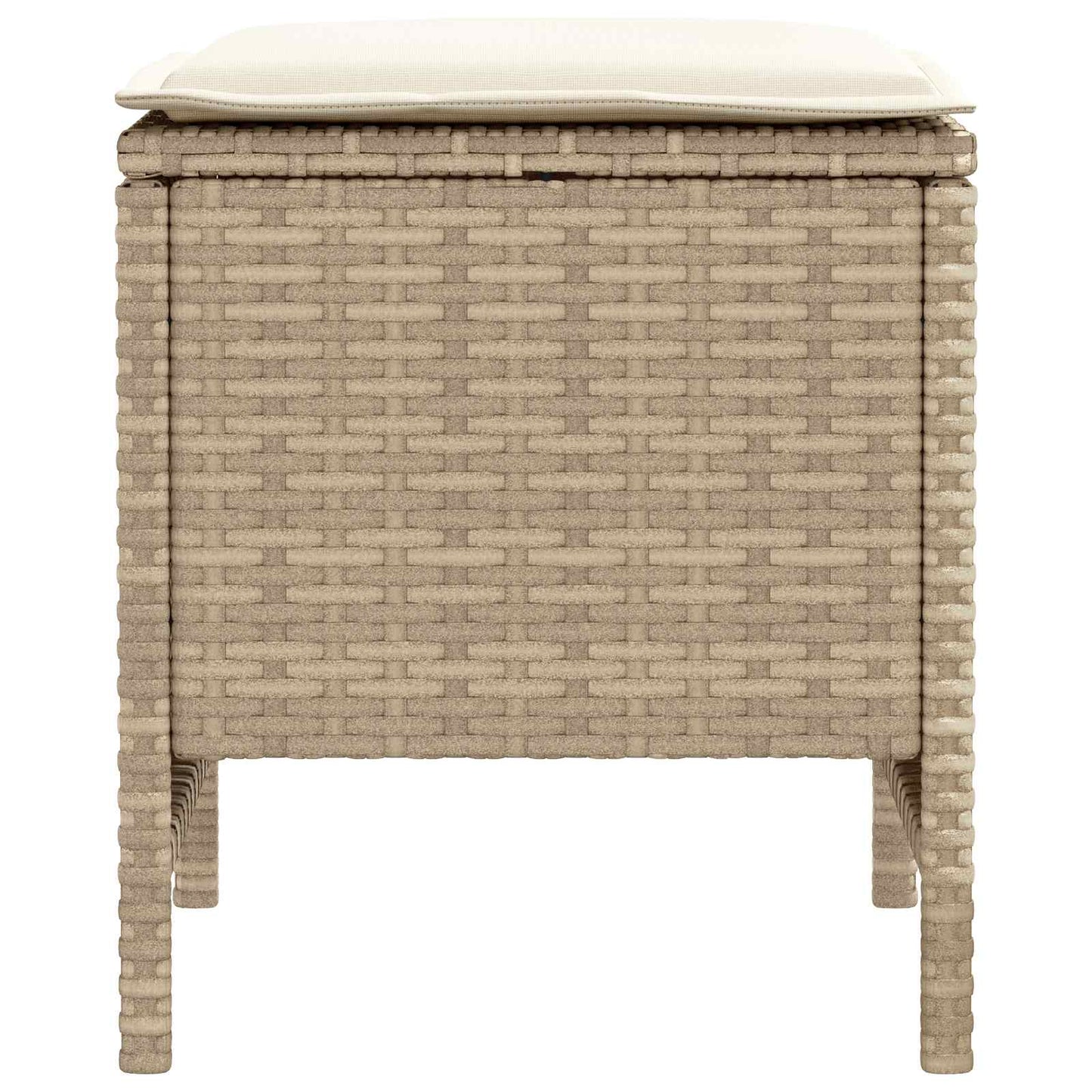 vidaXL Σκαμπό Κήπου 2 Τεμάχιο Μπεζ και Κρέμα 38 x 38 x 45 cm Ράτα PE