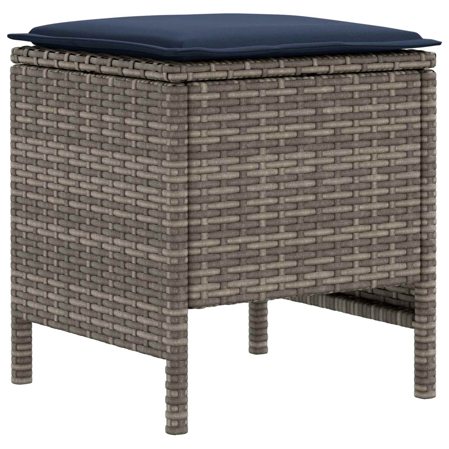 vidaXL Σκαμπό Κήπου 2 Τεμάχιο Γκρι και Navy Blue 38 x 38 x 45 cm
