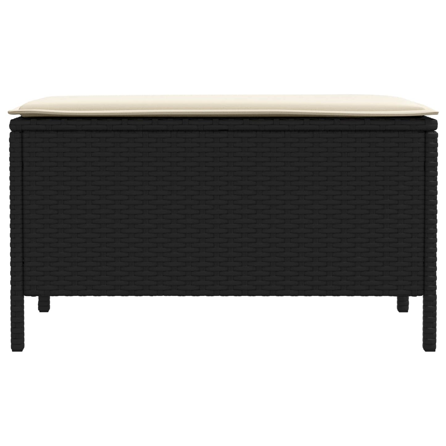 vidaXL Σκαμπό Κήπου Μαύρο και Κρέμα 80 x 38 x 45 cm Ράτα PE