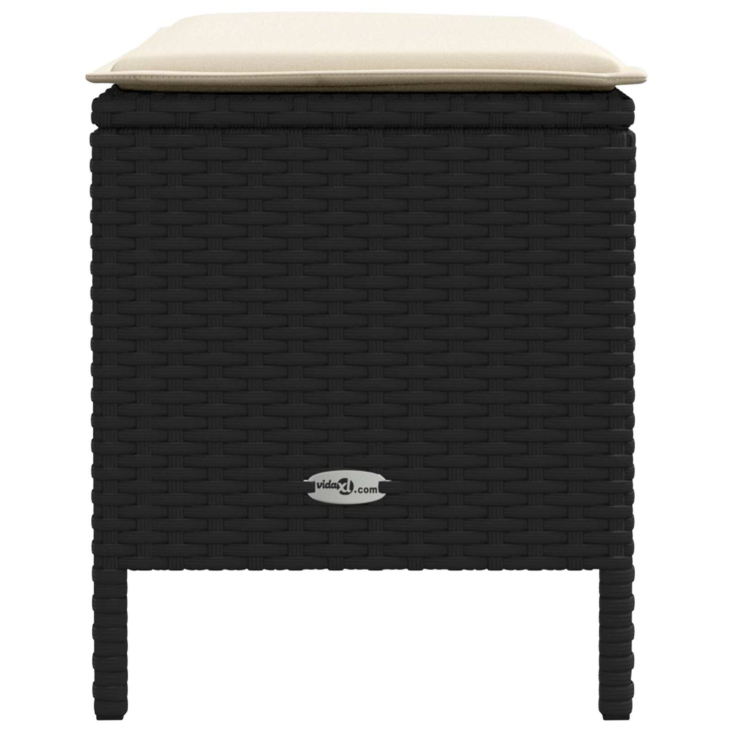 vidaXL Σκαμπό Κήπου Μαύρο και Κρέμα 80 x 38 x 45 cm Ράτα PE