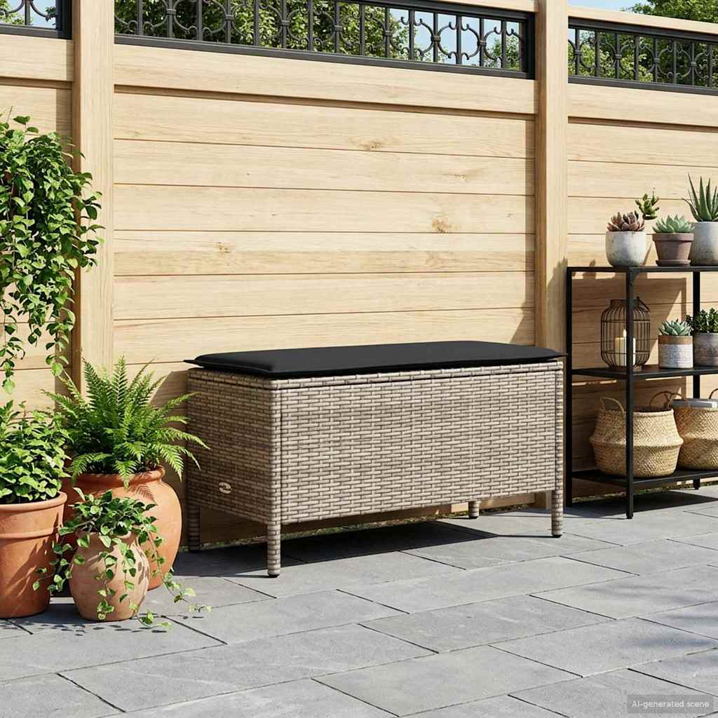 vidaXL Σκαμπό Κήπου Γκρι και Σκούρο Γκρι 80 x 38 x 45 cm Ράτα PE