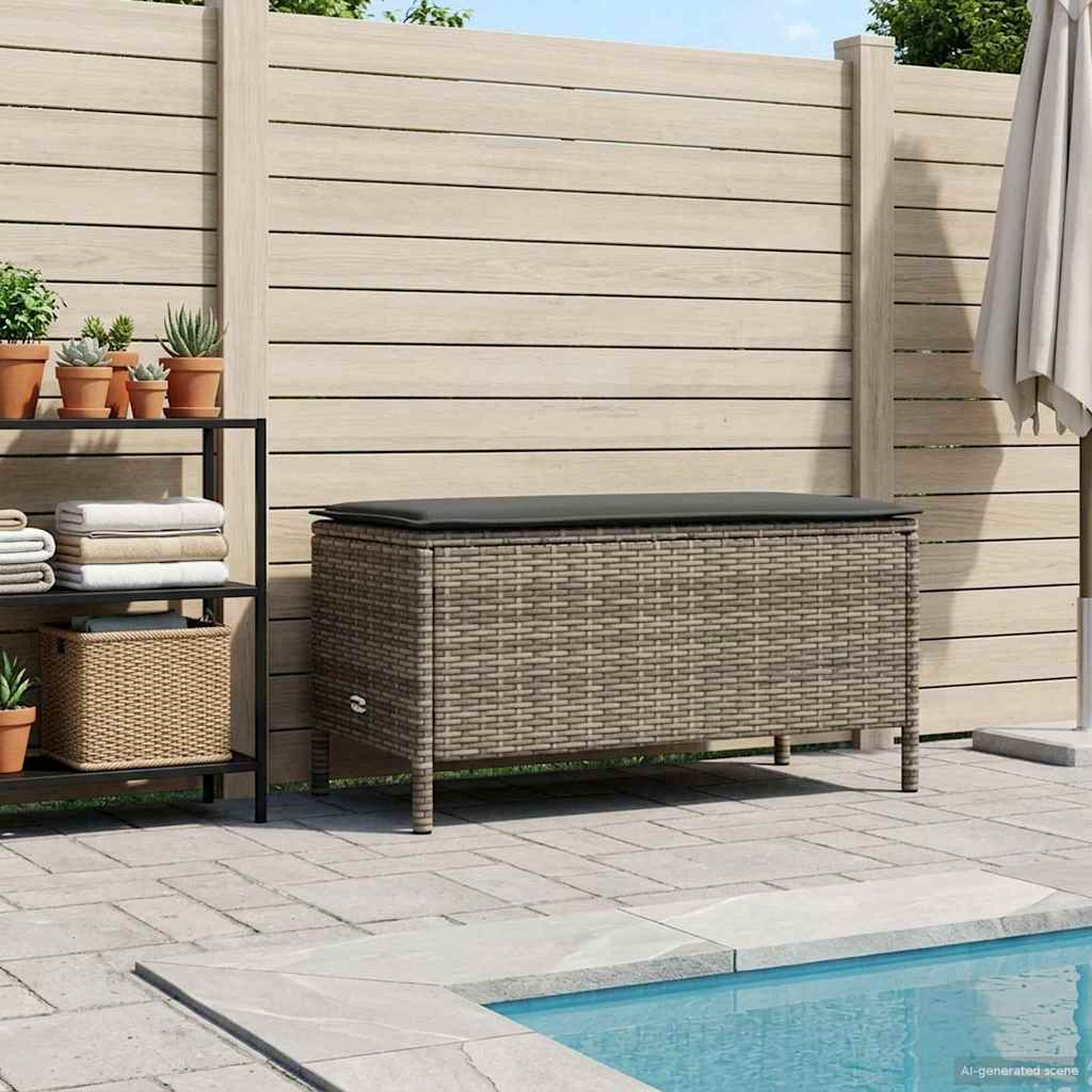 vidaXL Σκαμπό Κήπου Γκρι και Σκούρο Γκρι 80 x 38 x 45 cm Ράτα PE