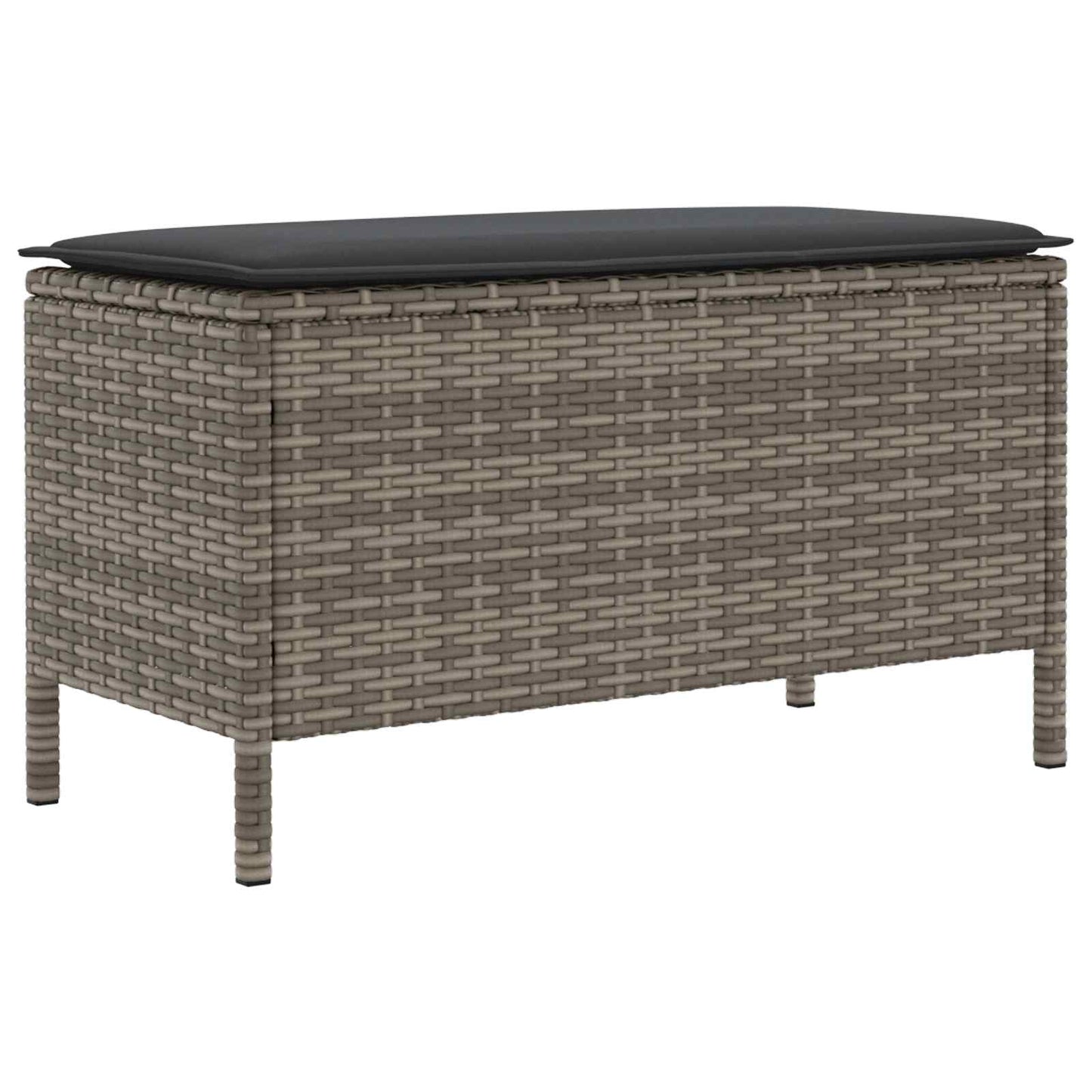 vidaXL Σκαμπό Κήπου Γκρι και Σκούρο Γκρι 80 x 38 x 45 cm Ράτα PE