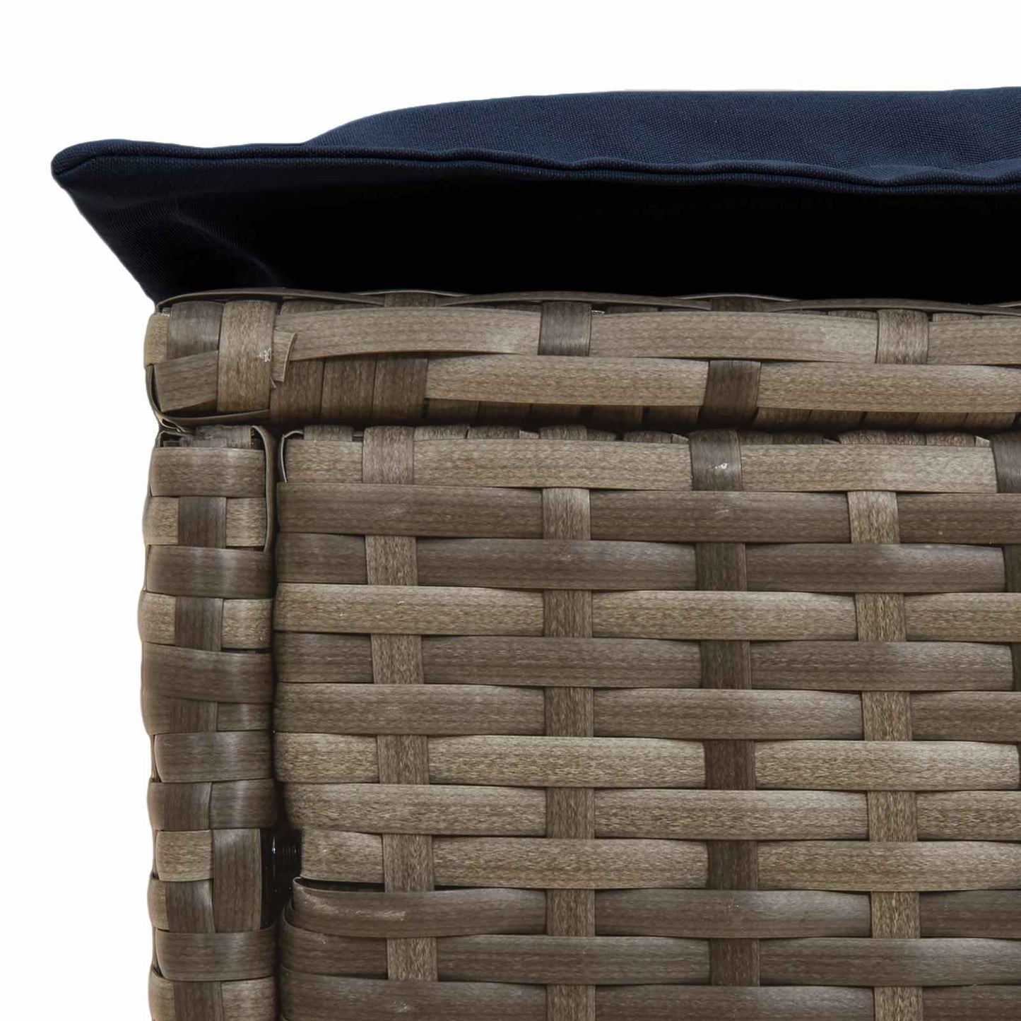 vidaXL Σκαμπό Κήπου Γκρι και Navy Blue 80 x 38 x 42 εκ Ράτα PE