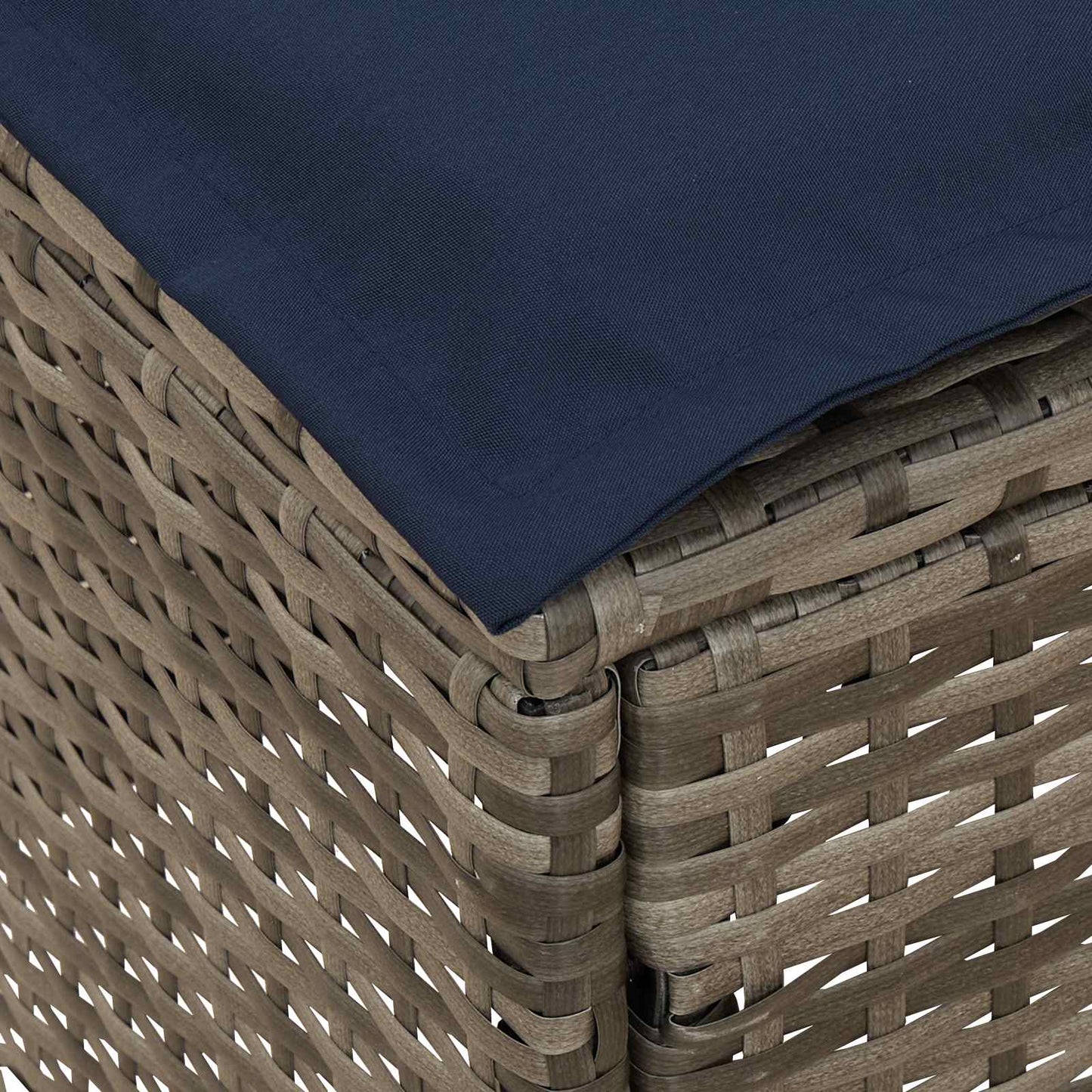 vidaXL Σκαμπό Κήπου Γκρι και Navy Blue 80 x 38 x 42 εκ Ράτα PE