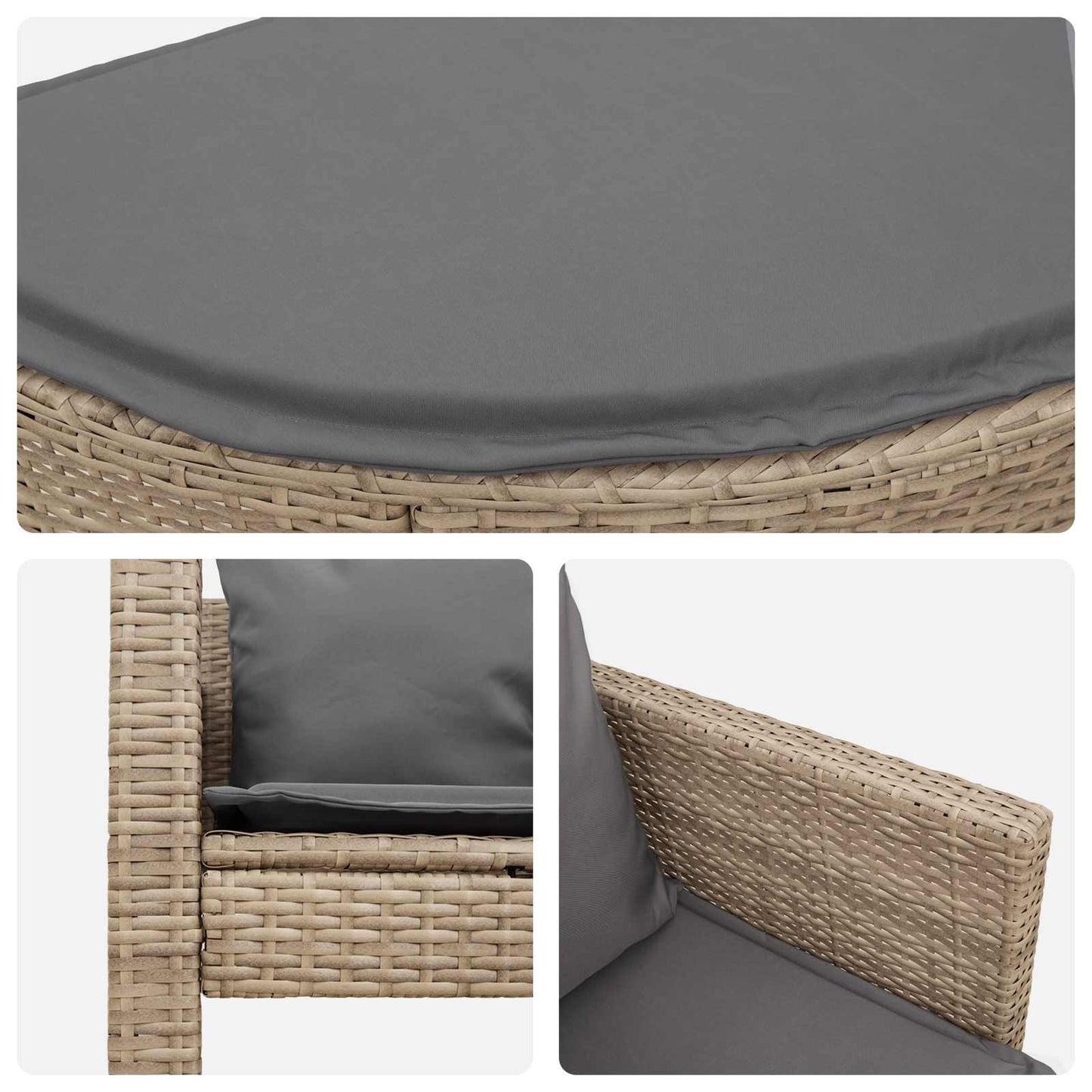 vidaXL Καναπές Κήπου 8 pcs Μπέζ και Ανοιχτό Γκρι συνθετικό ρατάν