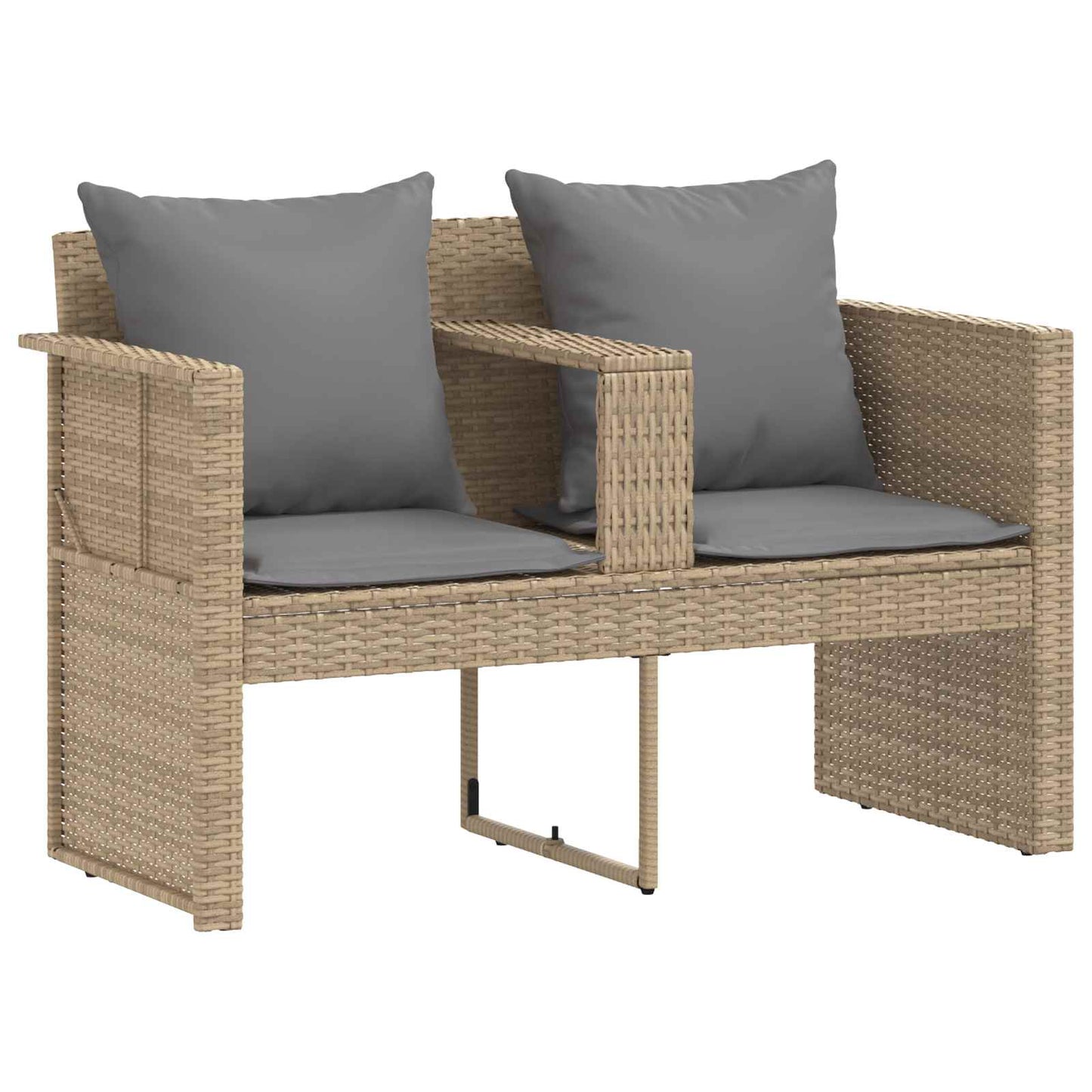 vidaXL Καναπές Κήπου 8 pcs Μπέζ και Ανοιχτό Γκρι συνθετικό ρατάν