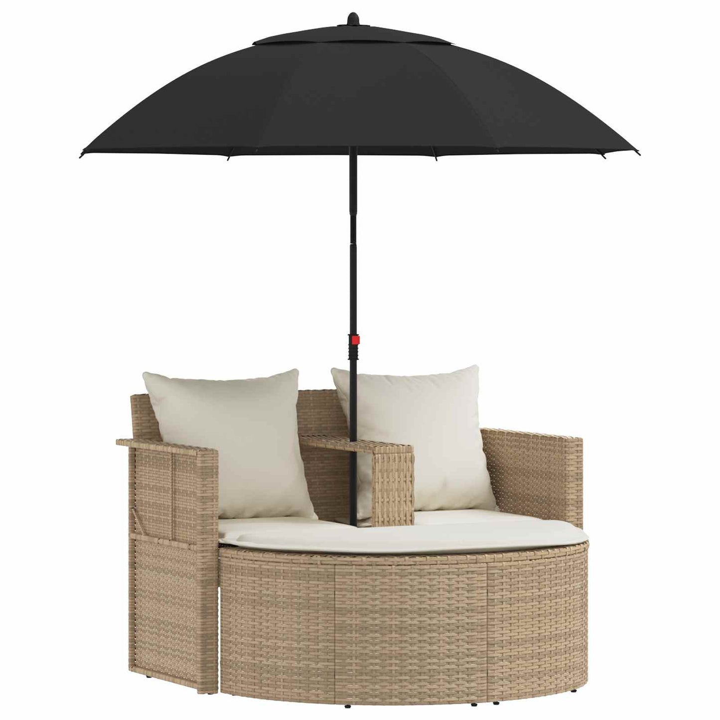 vidaXL Καναπές Κήπου με μαξιλάρι 8 pcs Μπεζ και Κρέμ συνθετικό ρατάν