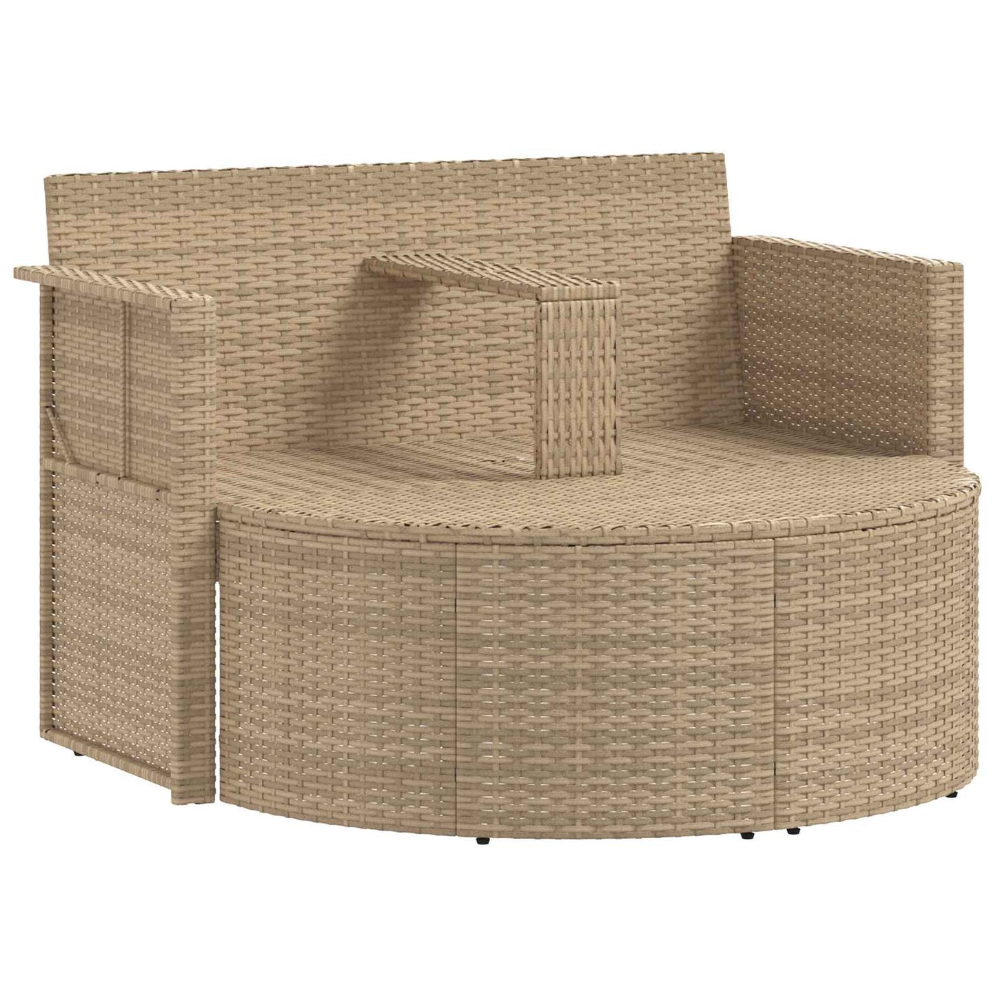 vidaXL Καναπές Κήπου με μαξιλάρι 8 pcs Μπεζ και Κρέμ συνθετικό ρατάν