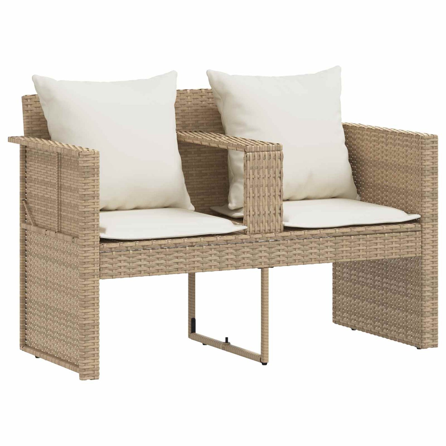 vidaXL Καναπές Κήπου με μαξιλάρι 8 pcs Μπεζ και Κρέμ συνθετικό ρατάν