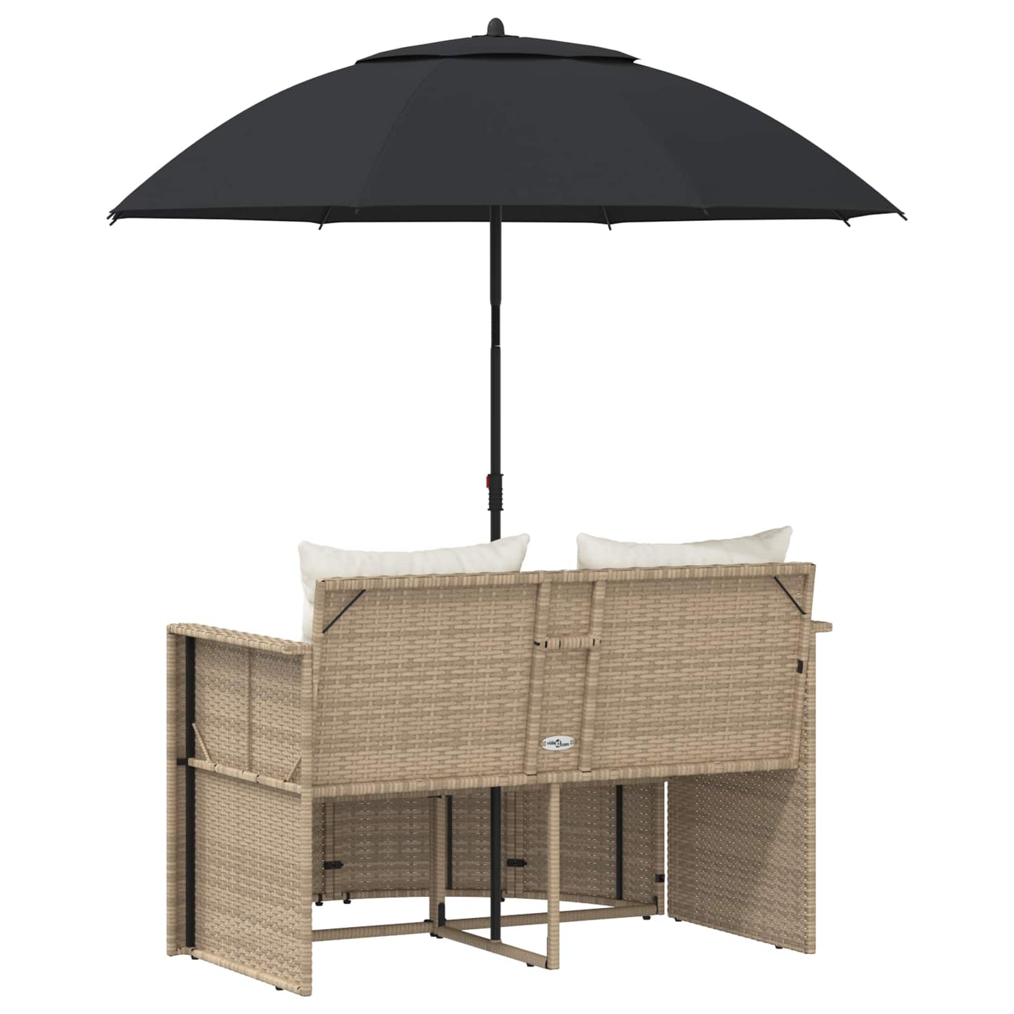 vidaXL Καναπές Κήπου με μαξιλάρι 8 pcs Μπεζ και Κρέμ συνθετικό ρατάν
