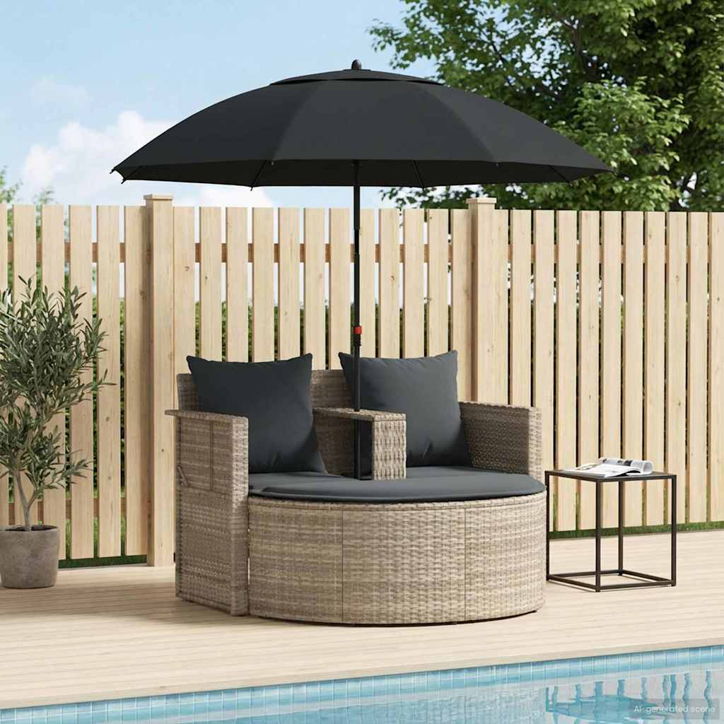 vidaXL Καναπές Κήπου με μαξιλάρι 8 pcs Ανοιχτό Γκρι και Σκούρο Γκρι