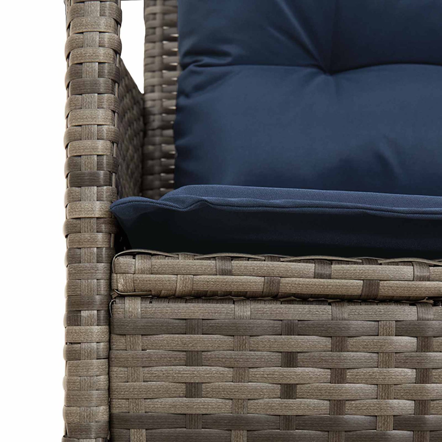 vidaXL Σετ Καναπέ Κήπου 2 pcs Γκρι και Navy Blue συνθετικό ρατάν