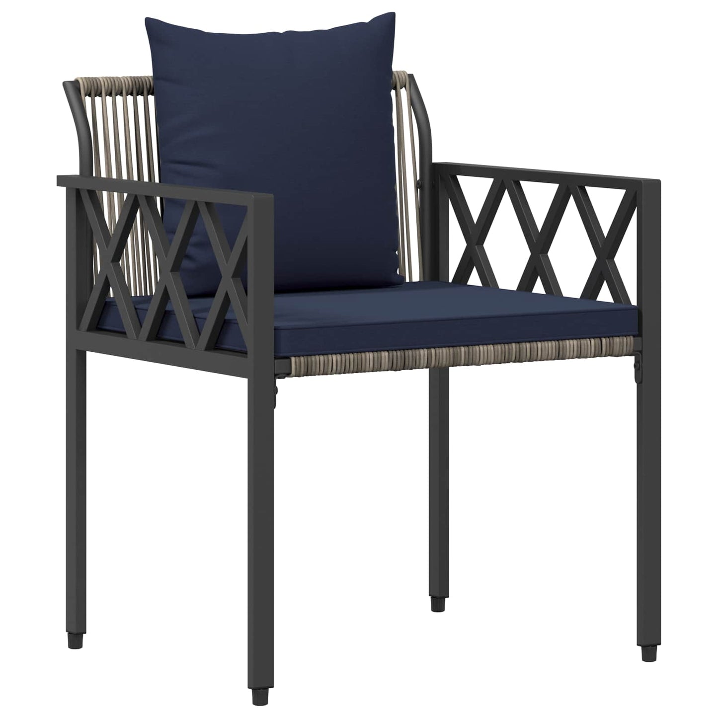 vidaXL Σετ Εξωτερικών Επίπλων 3 τμχ. Γκρι και Navy Blue
