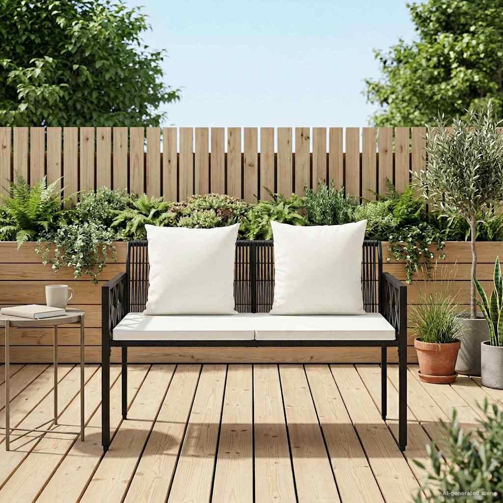 vidaXL Εξωτερικά παγκάκια 2 -Seater 116 x 56 x 75 εκ. συνθετικό ρατάν