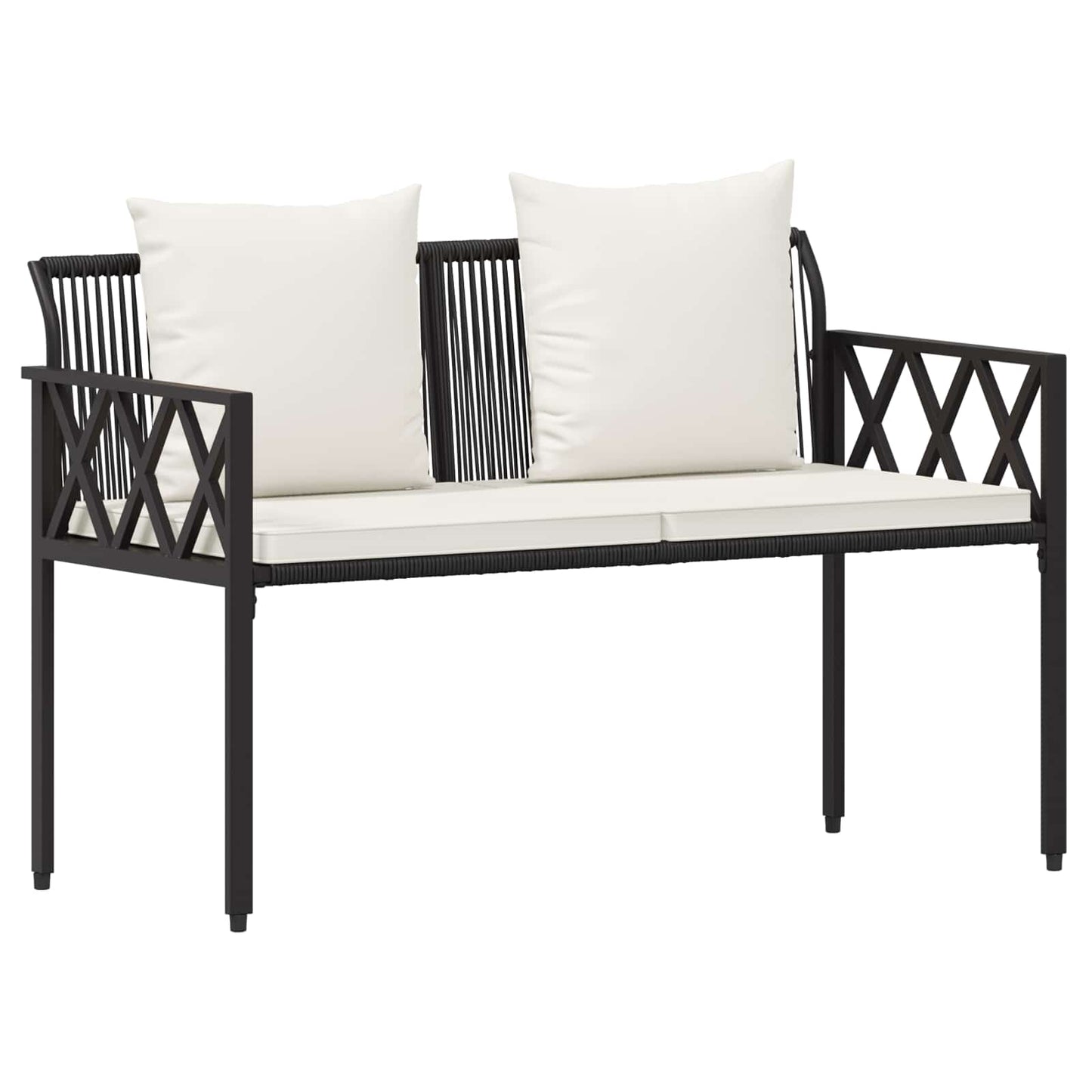 vidaXL Εξωτερικά παγκάκια 2 -Seater 116 x 56 x 75 εκ. συνθετικό ρατάν