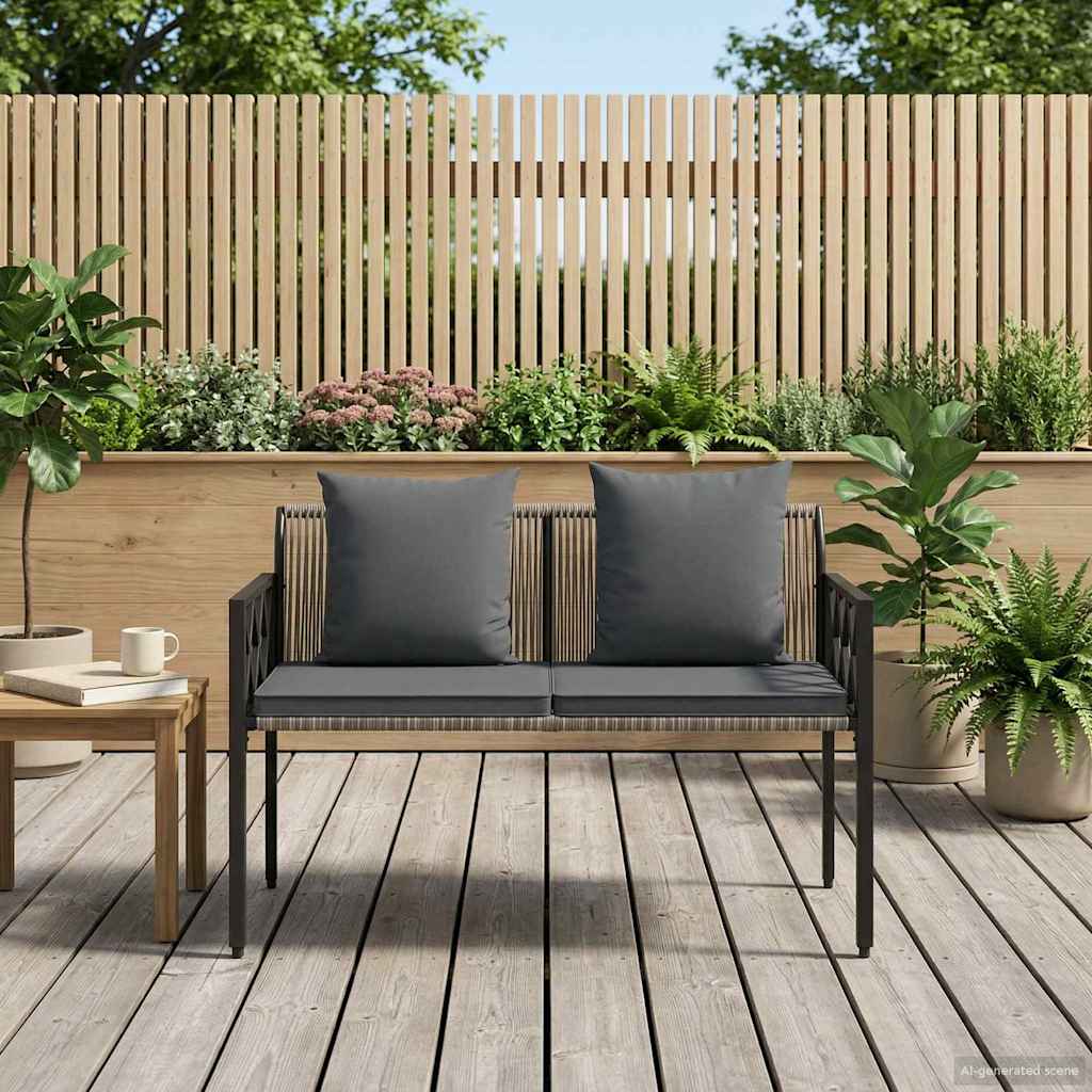 vidaXL Εξωτερικά παγκάκια 2 -Seater 116 x 56 x 75 εκ. συνθετικό ρατάν