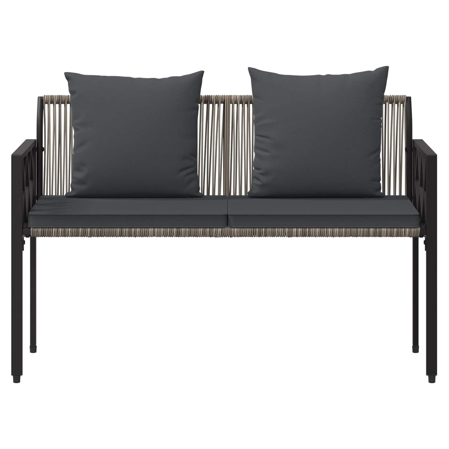 vidaXL Εξωτερικά παγκάκια 2 -Seater 116 x 56 x 75 εκ. συνθετικό ρατάν