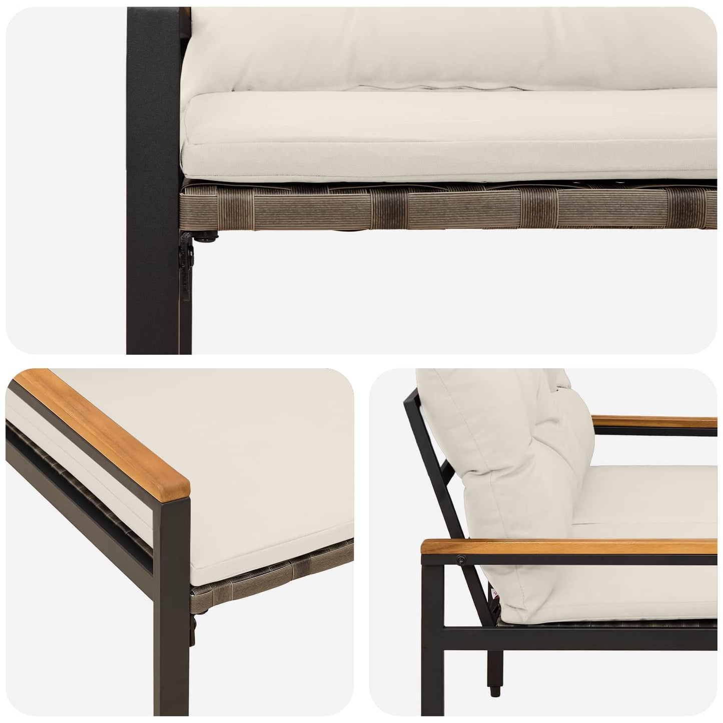 vidaXL Εξωτερικός πάγκος 2 -Seater 116 x 67,5 x 72 εκ συνθετικό ρατάν