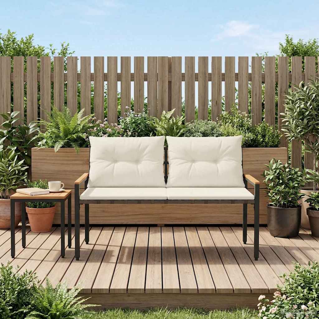 vidaXL Εξωτερικός πάγκος 2 -Seater 116 x 67,5 x 72 εκ συνθετικό ρατάν