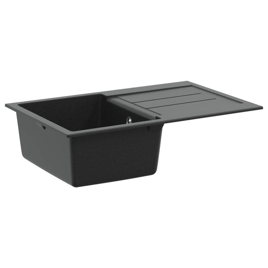 vidaXL Σιντρινο Μαύρο 780 x 500 mm 80% Χαλαζίας και 20% Ρητίνη
