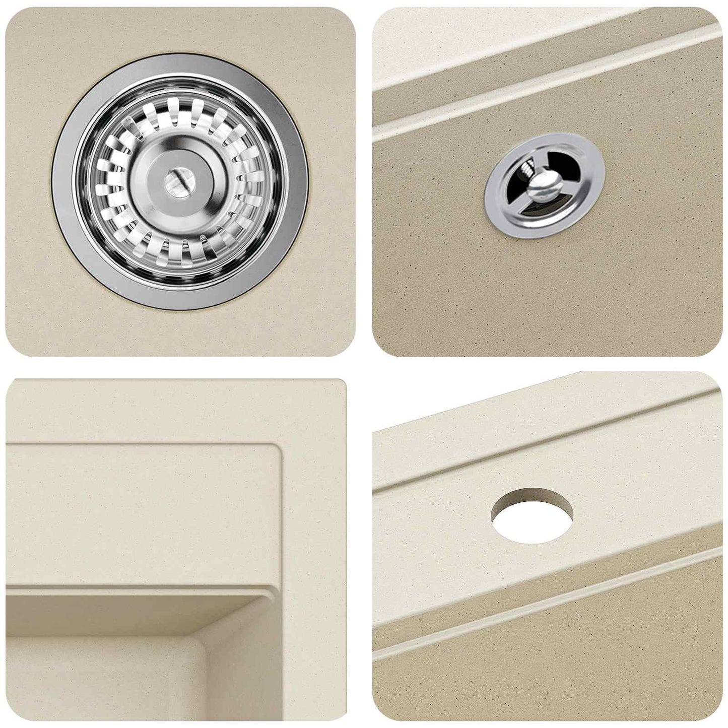 vidaXL Σιντρινο Μπεζ 470 x 440 mm Γρανίτης