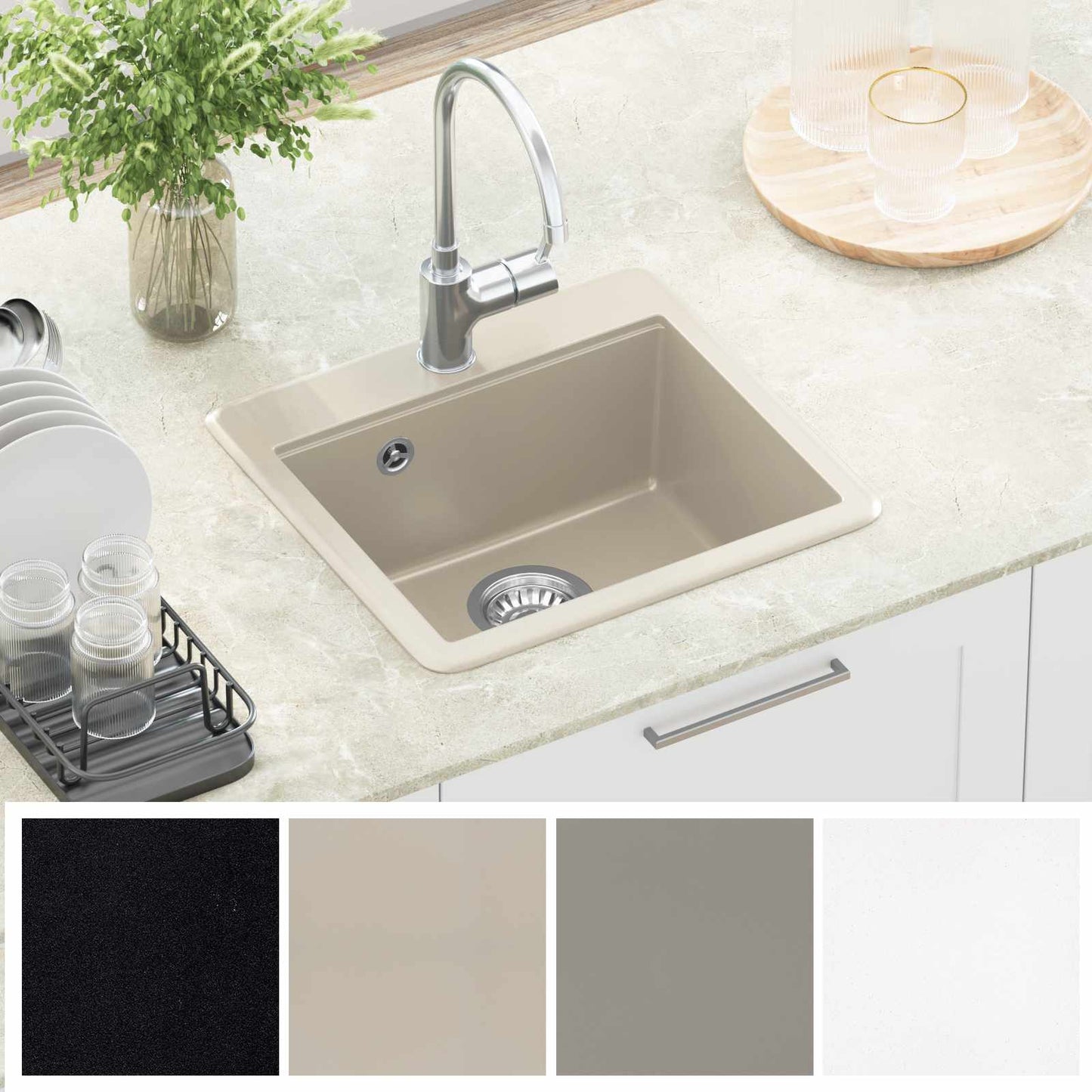 vidaXL Σιντρινο Μπεζ 470 x 440 mm Γρανίτης