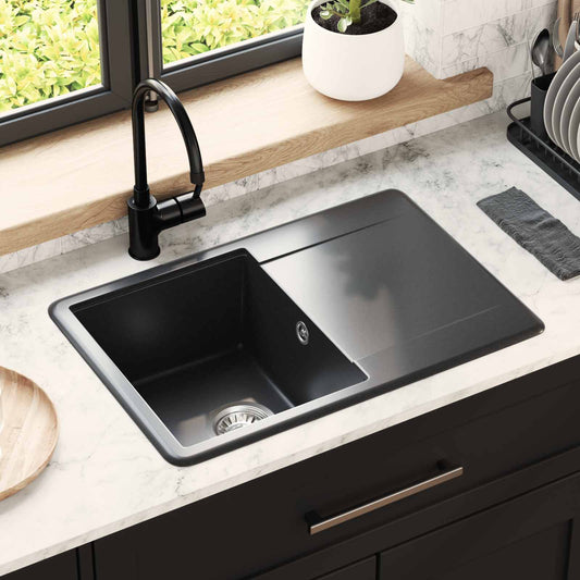vidaXL Σιντρινο Μαύρο 670 x 460 mm Γρανίτης