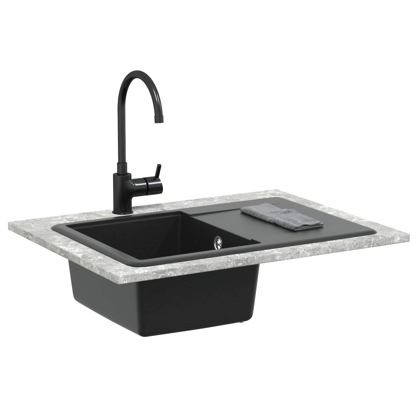 vidaXL Σιντρινο Μαύρο 670 x 460 mm Γρανίτης