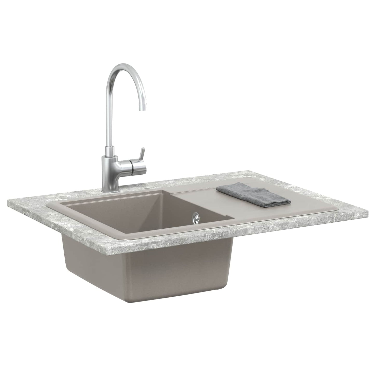 vidaXL Σιντρινο Γκρι 670 x 460 mm 80% Χαλαζίας και 20% Ρητίνη