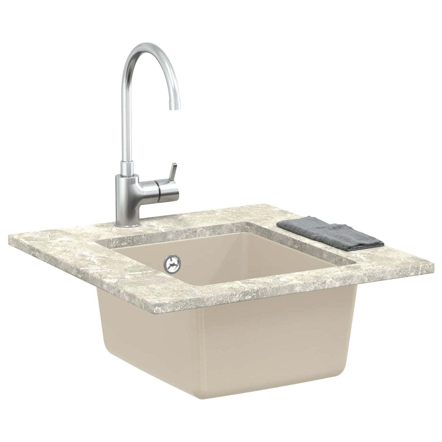 vidaXL Σιντρινο Μπεζ 370 x 460 mm 80% Χαλαζίας και 20% Ρητίνη