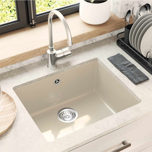 vidaXL Σιντρινο Μπεζ 530 x 460 mm 80% Χαλαζίας και 20% Ρητίνη